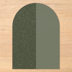Custom Moss Green Arch Acrylic Invitation