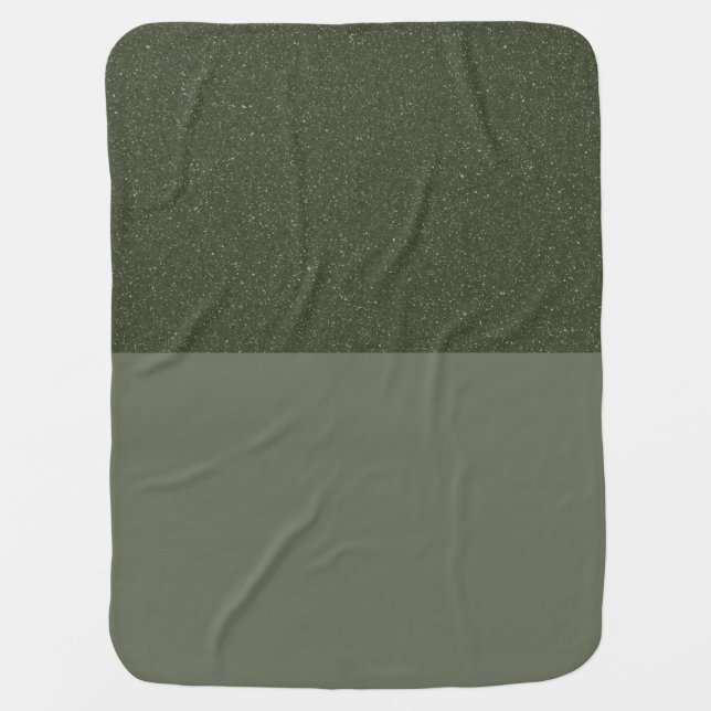 Custom Moss Green Baby Blanket – Reversible Look (Front)