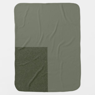 Custom Moss Green Baby Blanket With Corner Accent