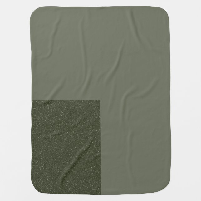 Custom Moss Green Baby Blanket With Corner Accent (Front)