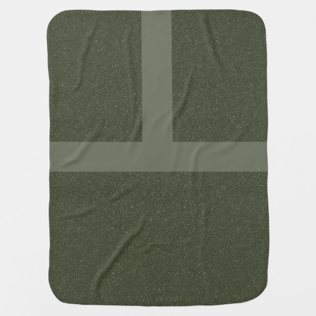 Custom Moss Green Blocked Baby Blanket (Front)