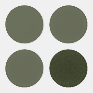 Custom Moss Green Coaster Set (3 Matte, 1 Textured