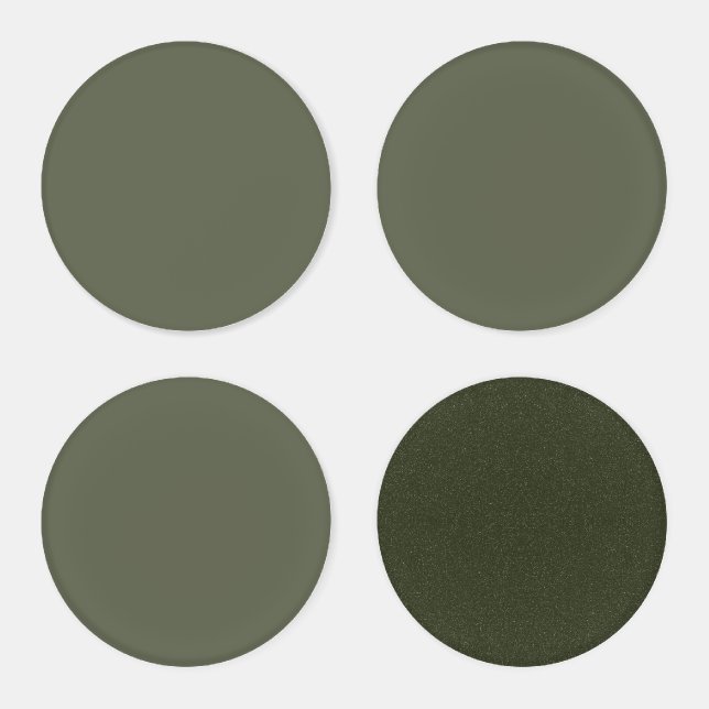 Custom Moss Green Coaster Set (3 Matte, 1 Textured (Set)