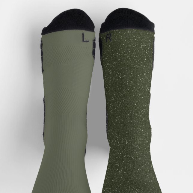 Custom Moss Green Crew Socks – Women's Style (Top)