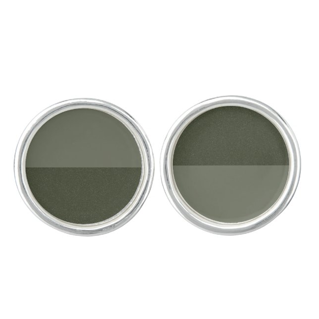 Custom Moss Green Cufflinks – Split Style (Front)
