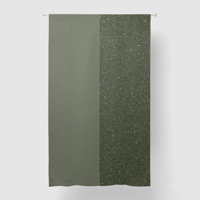 Custom Moss Green Curtain – Speckled Right Split (Front)