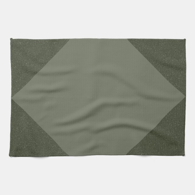 Custom Moss Green Diamond Kitchen Towel (Horizontal)