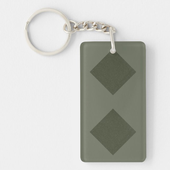 Custom Moss Green Dual Diamond Pattern Keychain (Front)