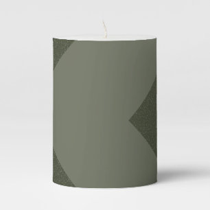 Custom Moss Green Geometric Pillar Candle