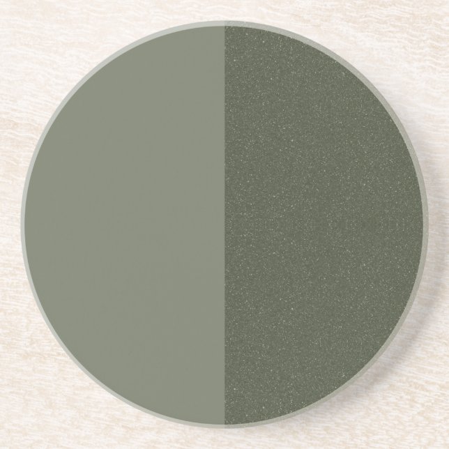 Custom Moss Green Half & Half Sandstone Coaster (Front)