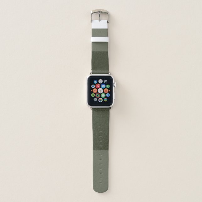 Custom Moss Green Noise Apple Watch Band (Front)