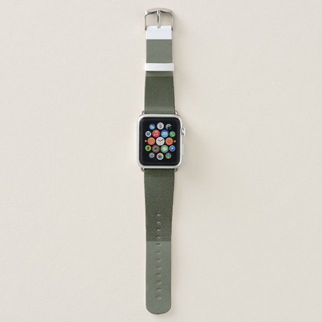 Custom Moss Green Noise Apple Watch Band (Front)