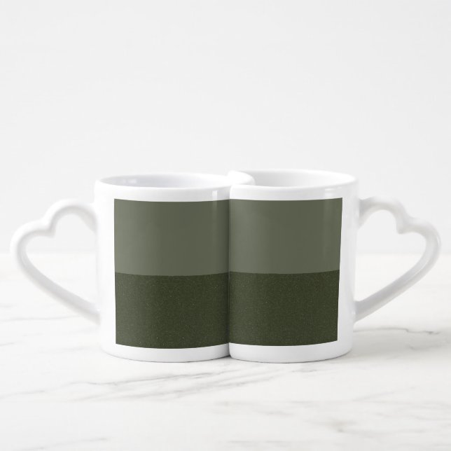 Custom Moss Green Noise Couples’ Mug (Front Nesting)