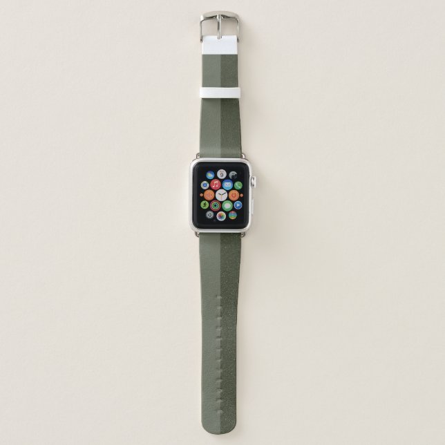 Custom Moss Green Noise-Texture Apple Watch Band (Front)