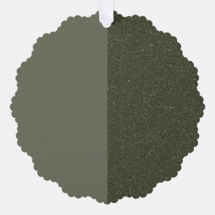 Custom Moss Green Ornament Tag – Matte & Glitter Card