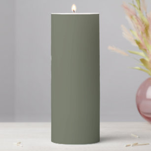 Custom Moss Green Pillar Candle
