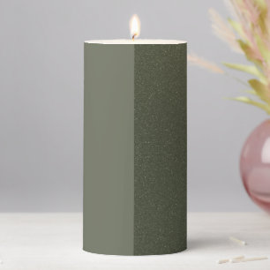 Custom Moss Green Pillar Candle