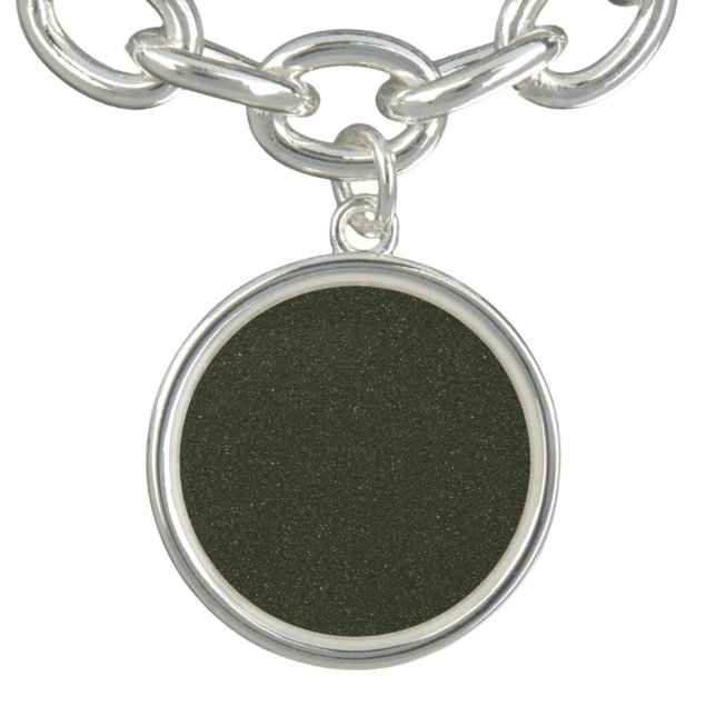 Custom Moss-Green Round Bracelet Charm (Design)