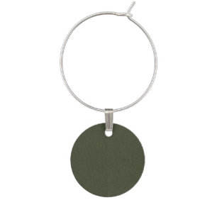 Custom Moss Green Round Wine Charms