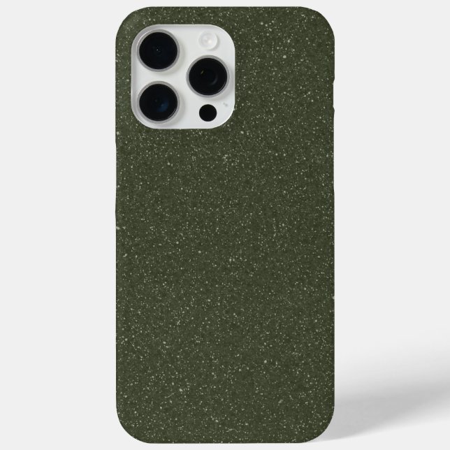 Custom Moss Green Speckled iPhone 15 Pro Max Case (Back)