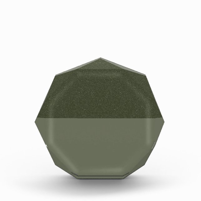 Custom Moss Green Split Acrylic Award Trophy (Front)