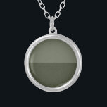 Custom Moss Green Split-Finish Pendant Necklace<br><div class="desc">This Custom Moss Green Split-Finish Pendant puts the spotlight on a clean, contemporary color pairing: a smooth moss-green epoxy half set against a micro-speckled moss green texture. Housed in a polished sterling-silver bezel and hanging from an adjustable 18" silver chain, it’s the ultimate blend of minimalist design and versatile style....</div>