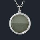 Custom Moss Green Split-Finish Pendant Necklace<br><div class="desc">This Custom Moss Green Split-Finish Pendant puts the spotlight on a clean, contemporary color pairing: a smooth moss-green epoxy half set against a micro-speckled moss green texture. Housed in a polished sterling-silver bezel and hanging from an adjustable 18" silver chain, it’s the ultimate blend of minimalist design and versatile style....</div>