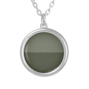 Custom Moss Green Split-Finish Pendant Necklace