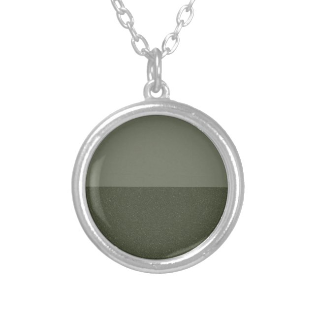 Custom Moss Green Split-Finish Pendant Necklace (Front)