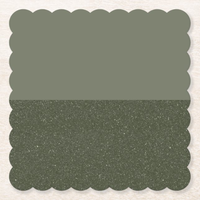 Custom Moss Green Split Paper Coaster (Front)