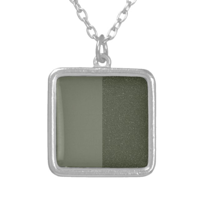 Custom Moss Green Split Pendant Necklace (Front)