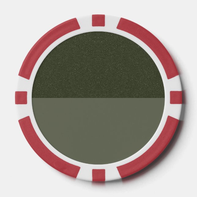 Custom Moss Green Split Poker Chip – Bulk Favor (Front)