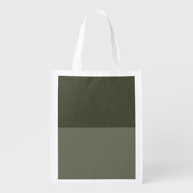 Custom Moss Green Split Reusable Grocery Bag (Front)
