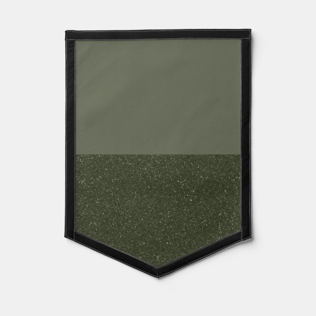 Custom Moss Green Split Texture Pennant (Front)