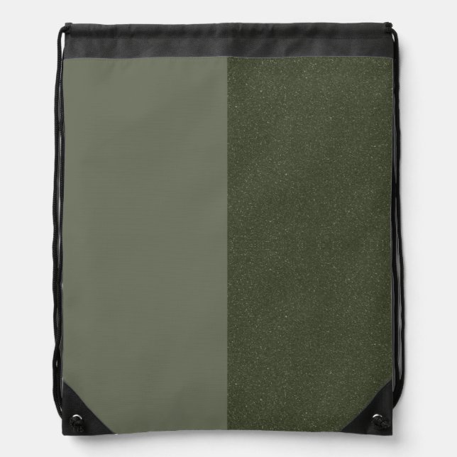 Custom Moss Green Split-Tone Drawstring Bag (Front)