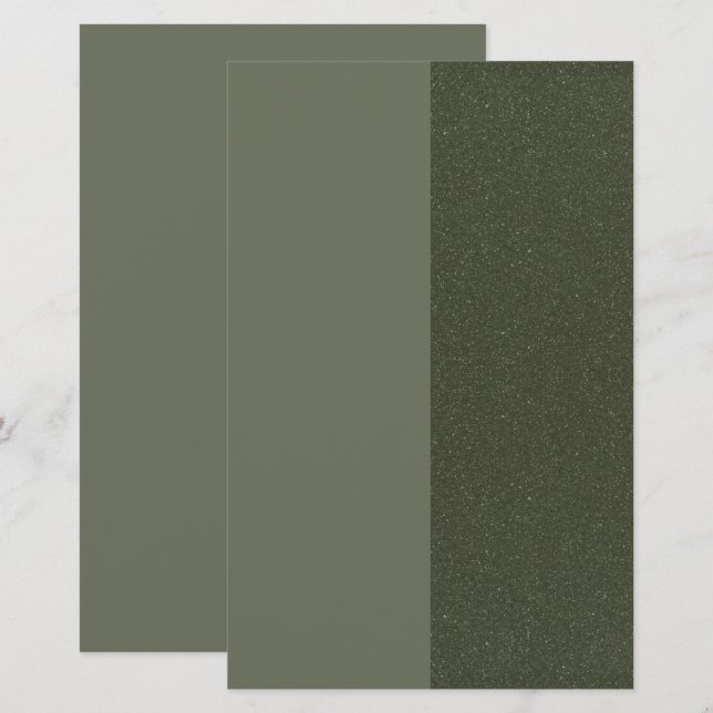 Custom Moss Green Stationery with Texture (Front/Back)