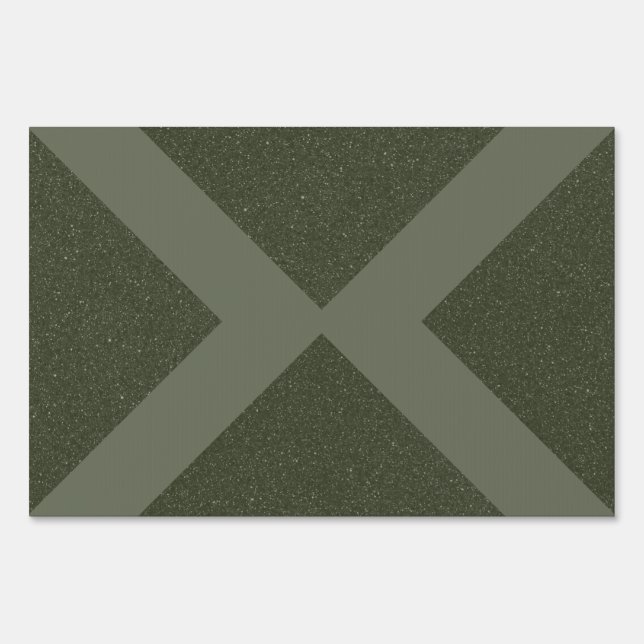 Custom Moss Green X Pattern Yard Sign (Front)