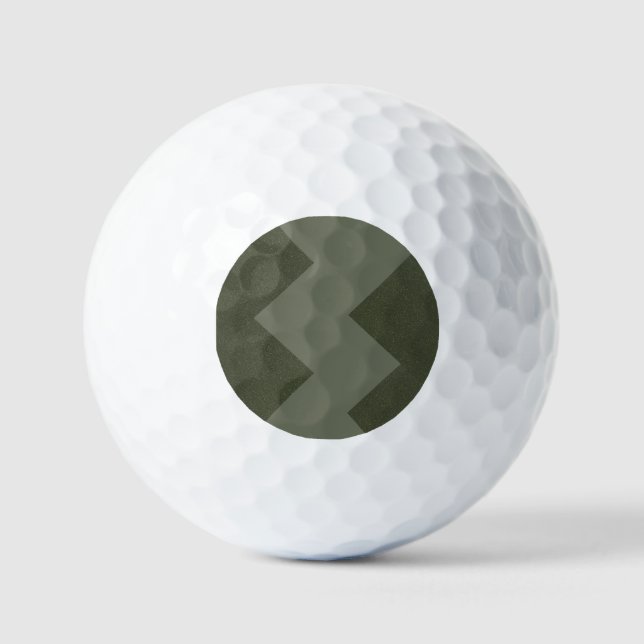 Custom Moss Green Zigzag Golf Balls (Front)