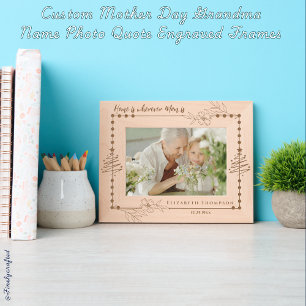 Custom Mother Day Grandma Name Photo Quote Engraved Frames