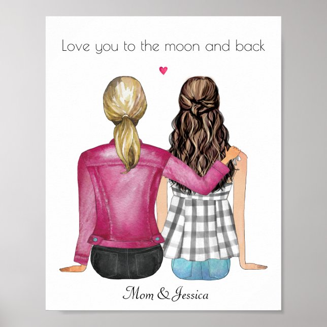 Custom mother day personalized portrait poster (Front)