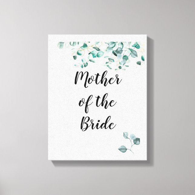 Custom Mother of Bride Groom Dusty Blue Eucalytpus Canvas Print (Front)