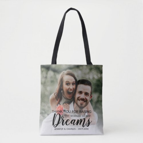 Custom Mother of the Bride Thank You Photo Wedding Tote Bag