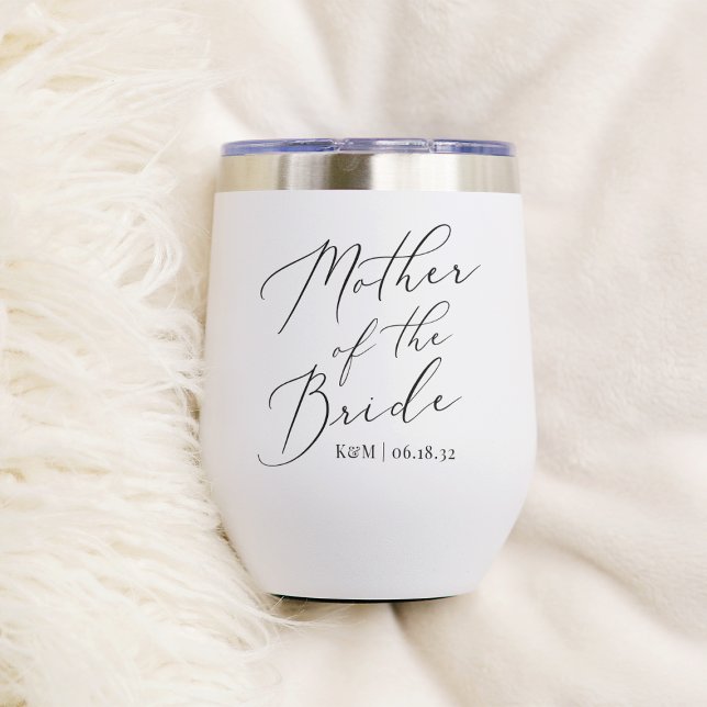 Custom Mother of the Bride Wedding Thermal Wine Tumbler (Creator Uploaded)