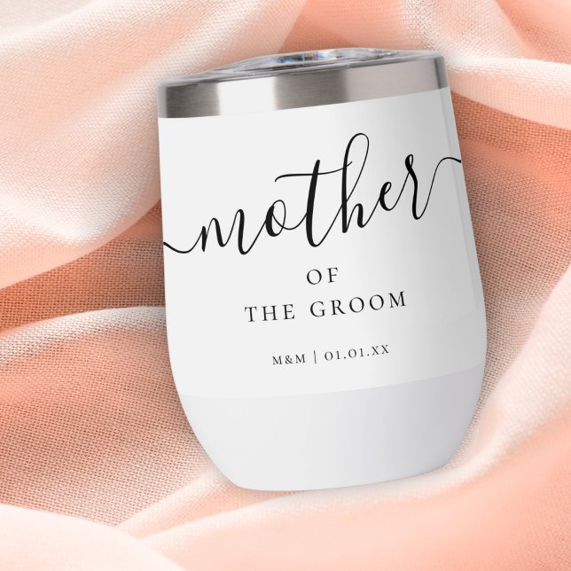 Custom Mother of the Groom Script Calligraphy Name Thermal Wine Tumbler (Creator Uploaded)
