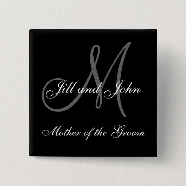 Custom Mother of the Groom Wedding Party Buttons (Front)