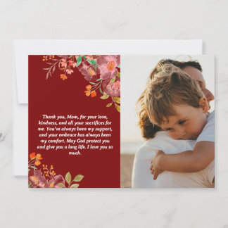 Custom Mother’s Day Gift and Loving Message Holiday Card