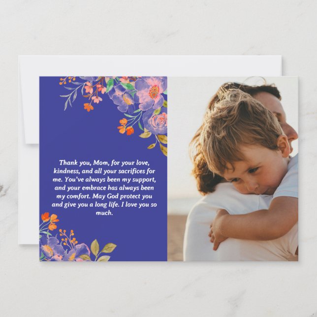 Custom Mother’s Day Gift and Loving Message  Holiday Card (Front)