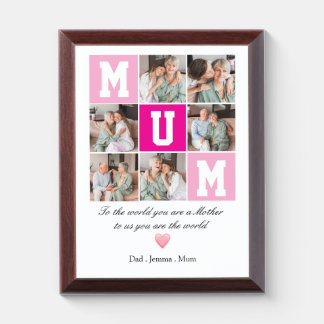 Custom Mother’s Day Gift with Family Pictures Award Plaque