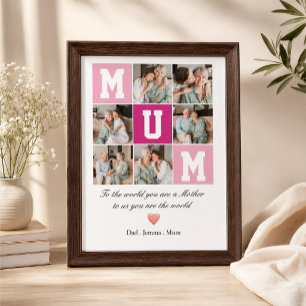 Custom Mother’s Day Gift with Family Pictures Award Plaque