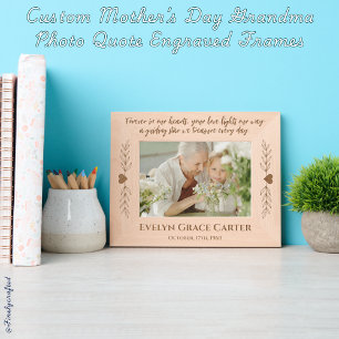 Custom Mother’s Day Grandma Photo Quote Engraved Frames